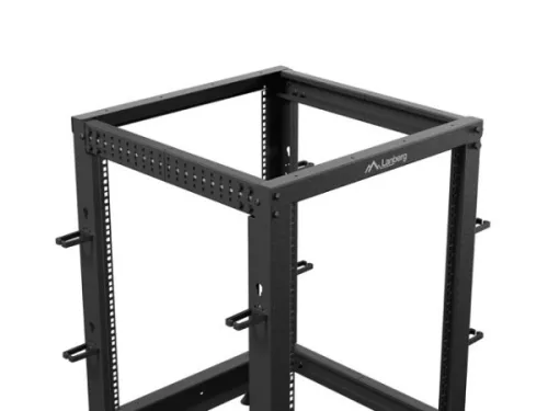 Lanberg OR01-6115-B 19" 15U SZÉL:600mm MÉLY:600-1100mm MAG:844mm lapraszerelt fekete állítható rack keret