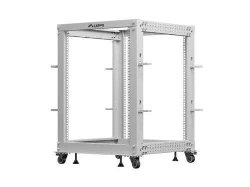 Lanberg OR01-6115-S 19" 15U SZÉL:600mm MÉLY:600-1100mm MAG:844mm lapraszerelt szürke állítható rack keret