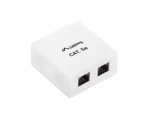 Lanberg OU5-0002-W Cat.5e UTP 2xRJ45 dupla árnyékolatlan falon kívüli aljzat