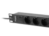 Lanberg PDU-03F-0200-BK 10" 1U 3xSchuko aljzat Schuko csatlakozóvéggel 2m fekete elosztósor
