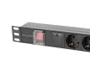 Lanberg PDU-06F-0200-BK 19" 1U 6xSchuko aljzat Schuko csatlakozóvéggel 2m fekete elosztósor kapcsolóval
