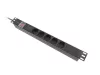 Lanberg PDU-05F-0200-IEC-BK 19" 1U 5xSchuko aljzat C14 csatlakozóvéggel 2m fekete elosztósor kapcsolóval