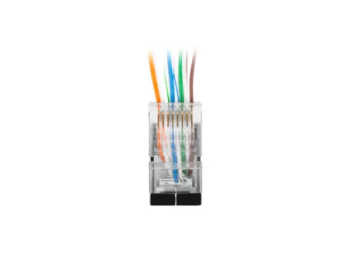 Lanberg PLS-5000EZ Cat.5e FTP RJ45 8P8C moduláris árnyékolt átvezetős csatlakozó dugó 100db/csomag