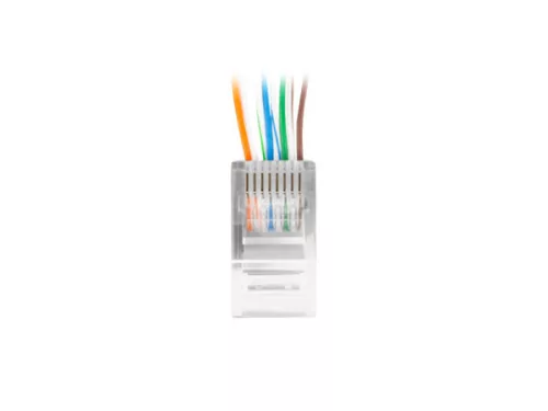 Lanberg PLU-6000EZ Cat.6 UTP RJ45 8P8C moduláris árnyékolatlan átvezetős csatlakozó dugó 100db/csomag