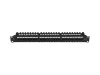 Lanberg PPU6-1124-B 19" 1U Cat.6 UTP 24port árnyékolatlan kábelrendezős fekete patch panel