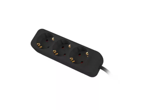 Lanberg PS0-03F-0150-BK 3x Schuko aljzat 10A 1.5m fekete elosztósor