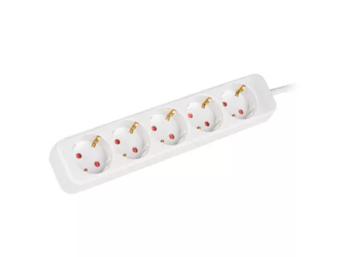 Lanberg PS0-05F-0300-W 5x Schuko aljzat 10A 3m fehér elosztósor