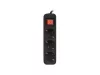 Lanberg PS1-03F-0150-BK 3x Schuko aljzat 10A 1.5m kapcsolós fekete elosztósor