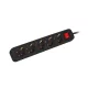 Lanberg PS1-05F-0150-BK 5x Schuko aljzat 10A 1.5m kapcsolós fekete elosztósor