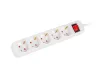Lanberg PS1-05F-0150-W 5x Schuko aljzat 10A 1.5m kapcsolós fehér elosztósor