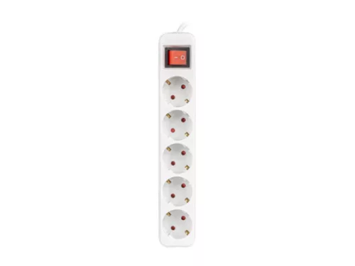 Lanberg PS1-05F-0150-W 5x Schuko aljzat 10A 1.5m kapcsolós fehér elosztósor