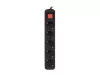 Lanberg PS1-05F-0300-BK 5x Schuko aljzat 10A 3m kapcsolós fekete elosztósor