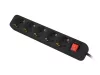 Lanberg PS1-05F-0300-BK 5x Schuko aljzat 10A 3m kapcsolós fekete elosztósor