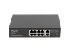 Lanberg RSFE-8P-2GE-120 19/10" 1U 8x100Mbps PoE+ LAN (120W) 2xGbE LAN port nem menedzselhető PoE+ switch
