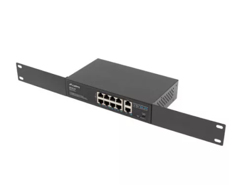 Lanberg RSFE-8P-2GE-120 19/10" 1U 8x100Mbps PoE+ LAN (120W) 2xGbE LAN port nem menedzselhető PoE+ switch