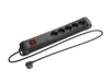 Lanberg SP1-05F-0150-BK 5x Schuko aljzat túlfeszültség ellen védett 1.5m kapcsolós fekete elosztósor