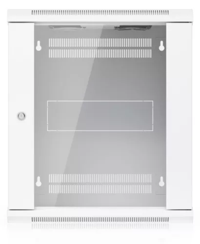 Ubiquiti UACC-RACK-12U-WALL-450-G 19" 12U 635x550x450mm MAX:50kg üvegajtós fehér fali rack szekrény