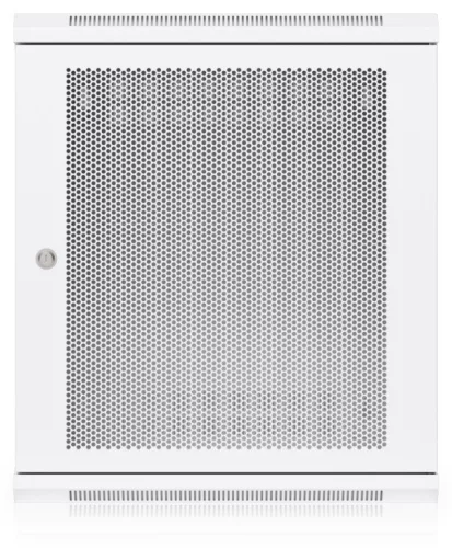 Ubiquiti UACC-RACK-12U-WALL-450-P 19" 12U 635x550x450mm MAX:50kg perforált ajtós fehér fali rack szekrény