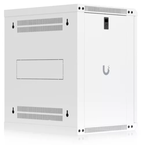 Ubiquiti UACC-RACK-12U-WALL-450-P 19" 12U 635x550x450mm MAX:50kg perforált ajtós fehér fali rack szekrény