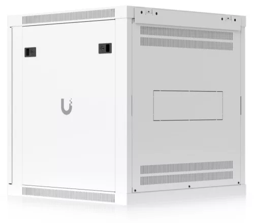 Ubiquiti UACC-RACK-12U-WALL-600-P 19" 12U 635x598x600mm MAX:80kg perforált ajtós fehér fali rack szekrény