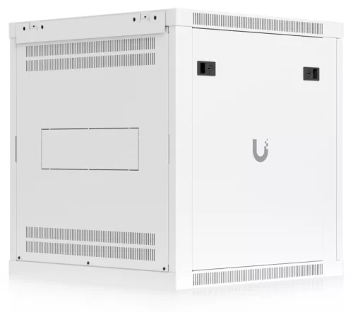 Ubiquiti UACC-RACK-12U-WALL-600-P 19" 12U 635x598x600mm MAX:80kg perforált ajtós fehér fali rack szekrény