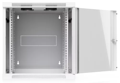 Ubiquiti UACC-RACK-12U-WALL-SW-G 19" 12U 639x600x703mm MAX:80kg üvegajtós fehér kétrészes fali rack szekrény