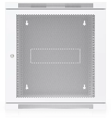 Ubiquiti UACC-RACK-12U-WALL-SW-P 19" 12U 639x600x703mm MAX:80kg perforált ajtós fehér kétrészes fali rack szekrény