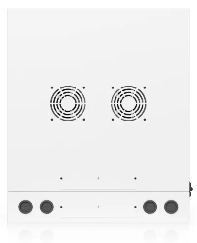 Ubiquiti UACC-RACK-12U-WALL-SW-P 19" 12U 639x600x703mm MAX:80kg perforált ajtós fehér kétrészes fali rack szekrény