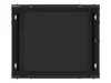 Lanberg WF01-6409-00B 19" 9U SZÉL:600mm MÉLY:450mm MAG:512mm lapraszerelt fémajtós fekete fali rack szekrény