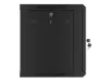 Lanberg WF01-6409-00B 19" 9U SZÉL:600mm MÉLY:450mm MAG:512mm lapraszerelt fémajtós fekete fali rack szekrény