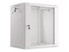 Lanberg WF01-6412-10S 19" 12U SZÉL:600mm MÉLY:450mm MAG:645mm lapraszerelt üvegajtós szürke fali rack szekrény