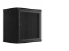 Lanberg WF01-6412-23B 19" 12U SZÉL:600mm MÉLY:450mm MAG:512mm lapraszerelt perforált ajtós fekete fali rack szekrény