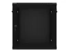 Lanberg WF01-6412-23B 19" 12U SZÉL:600mm MÉLY:450mm MAG:512mm lapraszerelt perforált ajtós fekete fali rack szekrény