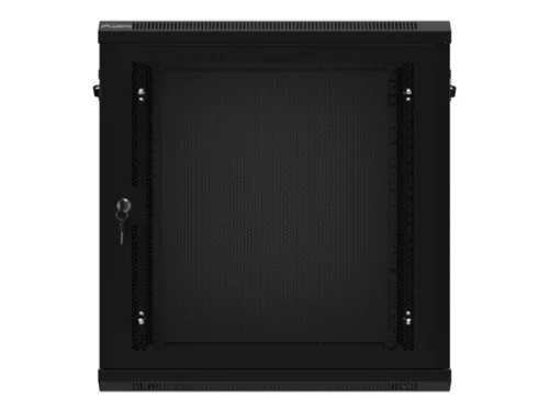 Lanberg WF01-6412-23B 19" 12U SZÉL:600mm MÉLY:450mm MAG:512mm lapraszerelt perforált ajtós fekete fali rack szekrény