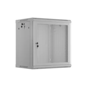   Lanberg WF01-6412-23S 19" 12U SZÉL:600mm MÉLY:450mm MAG:640mm lapraszerelt hálós fémajtós szürke fali rack szekrény