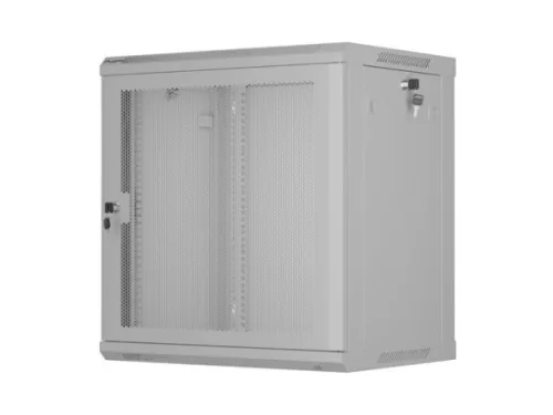 Lanberg WF01-6412-23S 19" 12U SZÉL:600mm MÉLY:450mm MAG:640mm lapraszerelt hálós fémajtós szürke fali rack szekrény