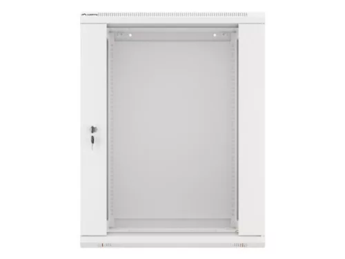 Lanberg WF01-6415-10S 19" 15U SZÉL:600mm MÉLY:450mm MAG:774mm lapraszerelt üvegajtós szürke fali rack szekrény