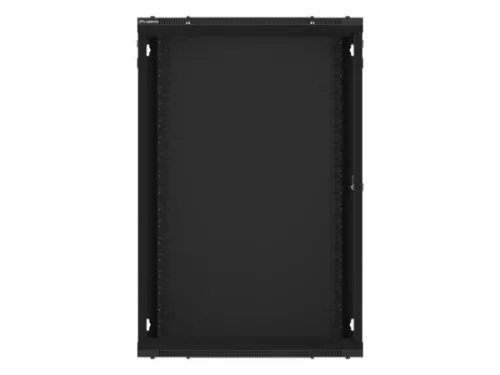 Lanberg WF01-6418-10B 19" 18U SZÉL:600mm MÉLY:450mm MAG:907mm lapraszerelt üvegajtós fekete fali rack szekrény