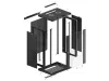 Lanberg WF01-6418-10B 19" 18U SZÉL:600mm MÉLY:450mm MAG:907mm lapraszerelt üvegajtós fekete fali rack szekrény