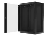 Lanberg WF01-6418-10B 19" 18U SZÉL:600mm MÉLY:450mm MAG:907mm lapraszerelt üvegajtós fekete fali rack szekrény