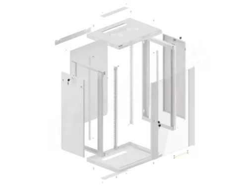 Lanberg WF01-6418-10S 19" 18U SZÉL:600mm MÉLY:450mm MAG:907mm lapraszerelt üvegajtós szürke fali rack szekrény