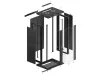 Lanberg WF01-6422-10B 19" 22U SZÉL:600mm MÉLY:450mm MAG:1085mm lapraszerelt üvegajtós fekete fali rack szekrény