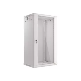   Lanberg WF01-6422-10S 19" 22U SZÉL:600mm MÉLY:450mm MAG:1085mm lapraszerelt üvegajtós szürke fali rack szekrény
