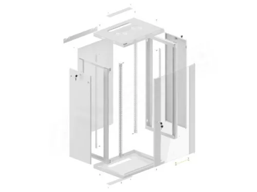 Lanberg WF01-6422-10S 19" 22U SZÉL:600mm MÉLY:450mm MAG:1085mm lapraszerelt üvegajtós szürke fali rack szekrény