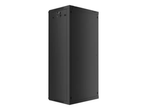 Lanberg WF01-6427-10B 19" 27U SZÉL:600mm MÉLY:450mm MAG:1307mm lapraszerelt üvegajtós fekete fali rack szekrény