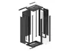 Lanberg WF01-6427-10B 19" 27U SZÉL:600mm MÉLY:450mm MAG:1307mm lapraszerelt üvegajtós fekete fali rack szekrény