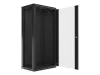 Lanberg WF01-6427-10B 19" 27U SZÉL:600mm MÉLY:450mm MAG:1307mm lapraszerelt üvegajtós fekete fali rack szekrény
