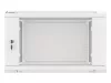 Lanberg WF01-6606-10S 19" 6U SZÉL:600mm MÉLY:600mm MAG:379mm lapraszerelt üvegajtós szürke fali rack szekrény