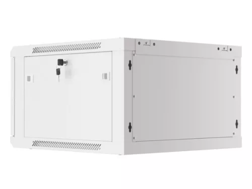 Lanberg WF01-6606-10S 19" 6U SZÉL:600mm MÉLY:600mm MAG:379mm lapraszerelt üvegajtós szürke fali rack szekrény