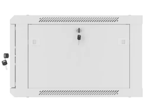 Lanberg WF01-6606-10S 19" 6U SZÉL:600mm MÉLY:600mm MAG:379mm lapraszerelt üvegajtós szürke fali rack szekrény